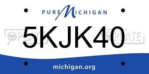 5KJK40 Michigan License Plate