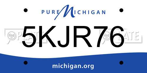 5KJR76 Michigan License Plate