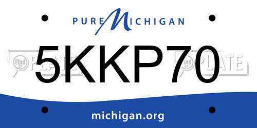 5KKP70 Michigan License Plate