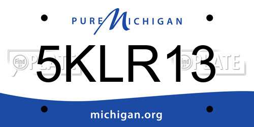 5KLR13 Michigan License Plate