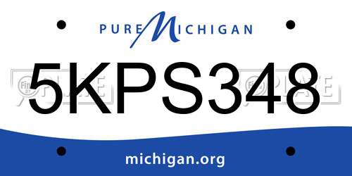 5KPS348 Michigan License Plate