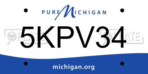 5KPV34 Michigan License Plate