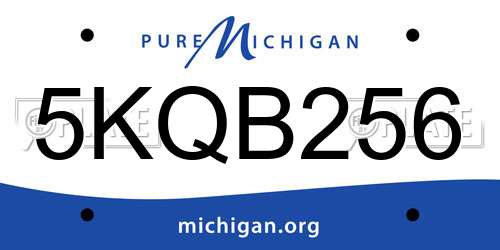 5KQB256 Michigan License Plate
