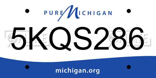 5KQS286 Michigan License Plate