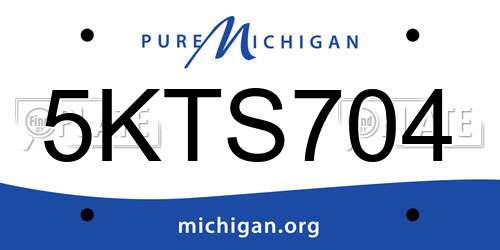 5KTS704 Michigan License Plate
