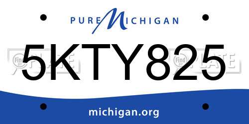 5KTY825 Michigan License Plate
