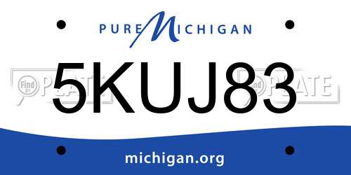 5KUJ83 Michigan License Plate