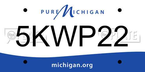 5KWP22 Michigan License Plate