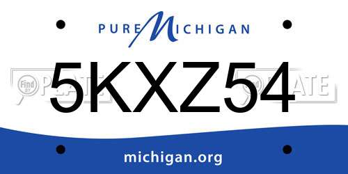 5KXZ54 Michigan License Plate