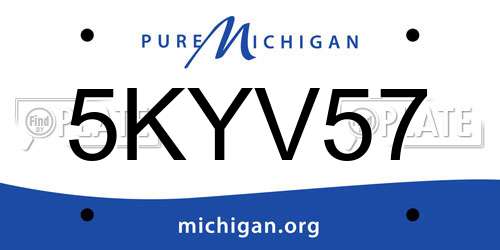 5KYV57 Michigan License Plate
