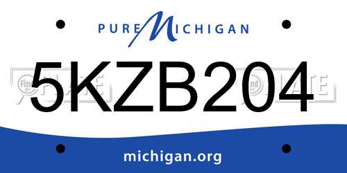 5KZB204 Michigan License Plate