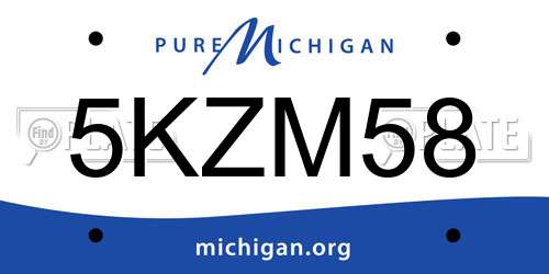 5KZM58 Michigan License Plate