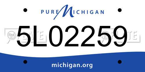 5L02259 Michigan License Plate