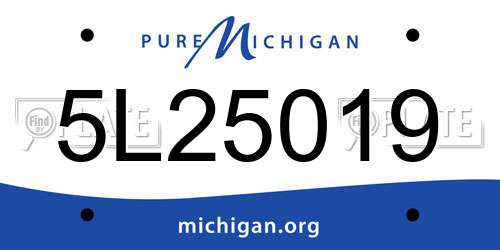 5L25019 Michigan License Plate