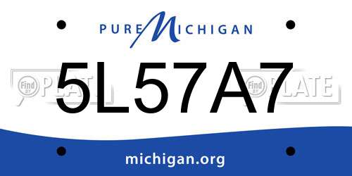 5L57A7 Michigan License Plate