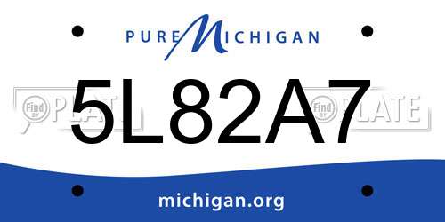 5L82A7 Michigan License Plate