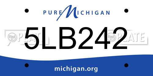 5LB242 Michigan License Plate