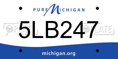 5LB247 Michigan License Plate