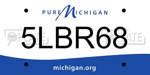 5LBR68 Michigan License Plate