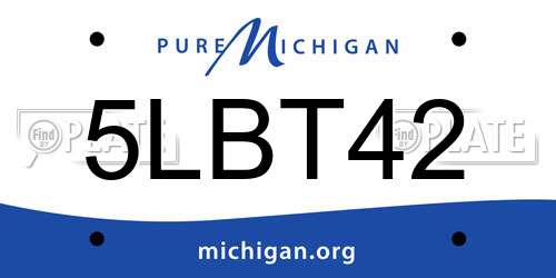 5LBT42 Michigan License Plate