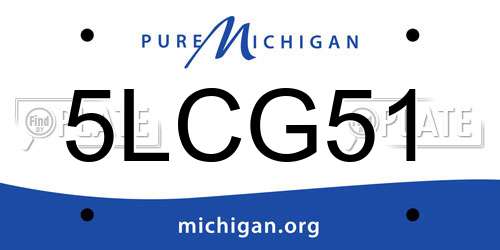 5LCG51 Michigan License Plate