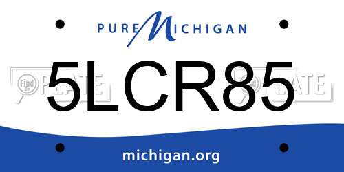 5LCR85 Michigan License Plate
