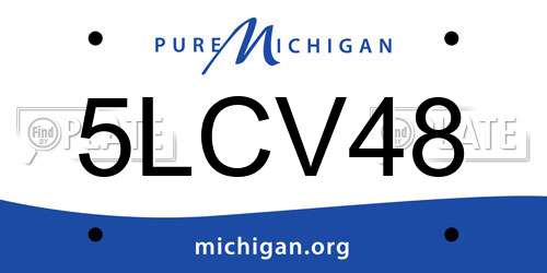 5LCV48 Michigan License Plate
