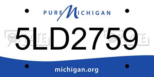 5LD2759 Michigan License Plate