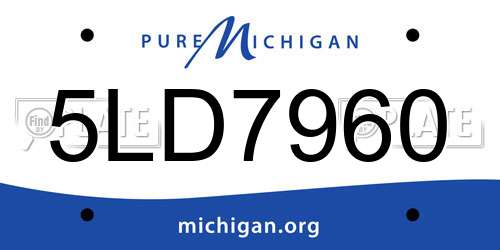 5LD7960 Michigan License Plate