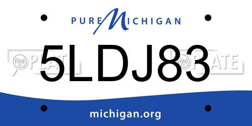 5LDJ83 Michigan License Plate