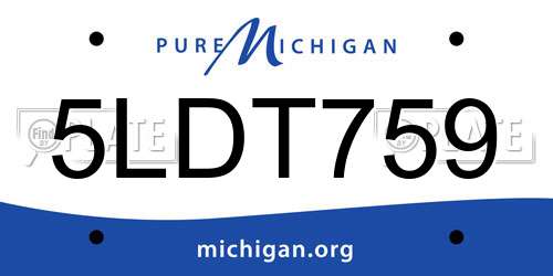 5LDT759 Michigan License Plate