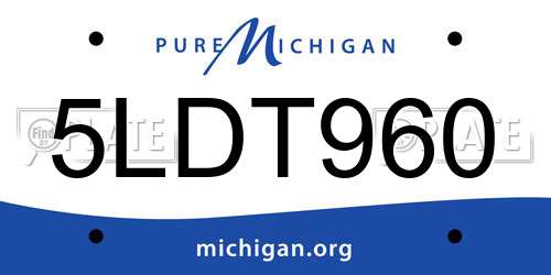 5LDT960 Michigan License Plate