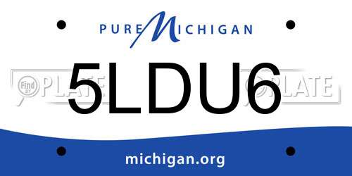5LDU6 Michigan License Plate