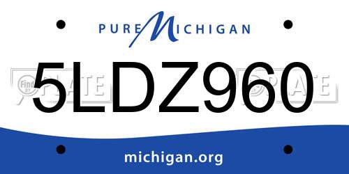 5LDZ960 Michigan License Plate