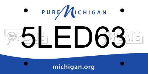 5LED63 Michigan License Plate
