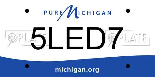 5LED7 Michigan License Plate