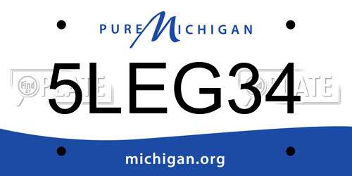 5LEG34 Michigan License Plate