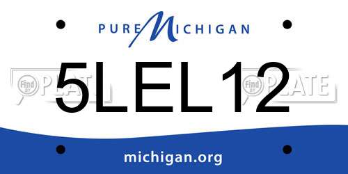 5LEL12 Michigan License Plate