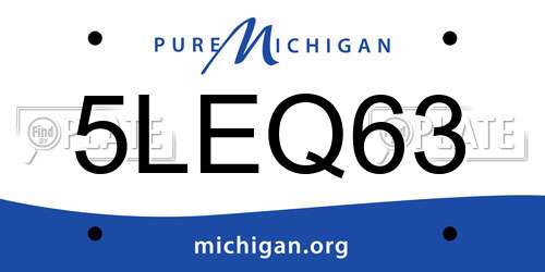 5LEQ63 Michigan License Plate