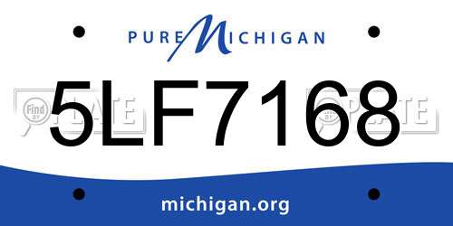 5LF7168 Michigan License Plate