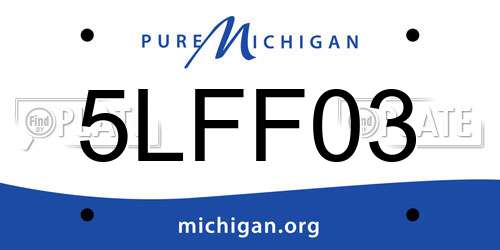 5LFF03 Michigan License Plate