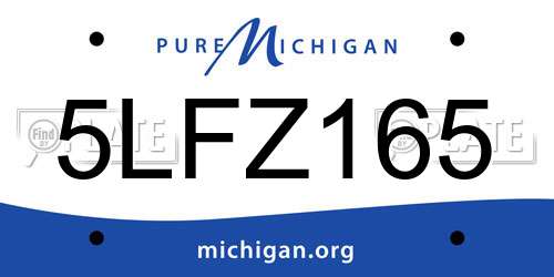 5LFZ165 Michigan License Plate