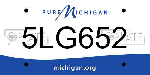 5LG652 Michigan License Plate