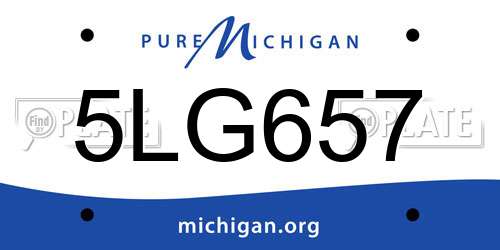 5LG657 Michigan License Plate
