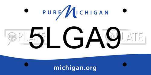 5LGA9 Michigan License Plate