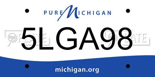 5LGA98 Michigan License Plate
