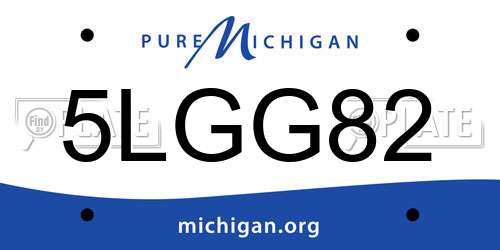 5LGG82 Michigan License Plate