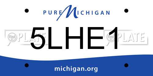 5LHE1 Michigan License Plate