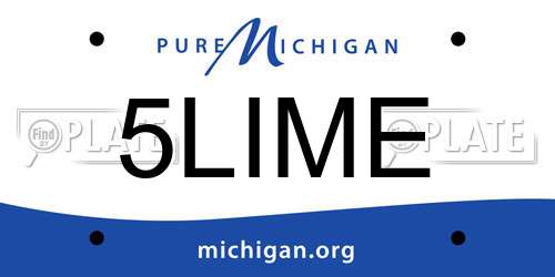 5LIME Michigan License Plate