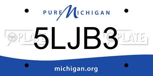 5LJB3 Michigan License Plate
